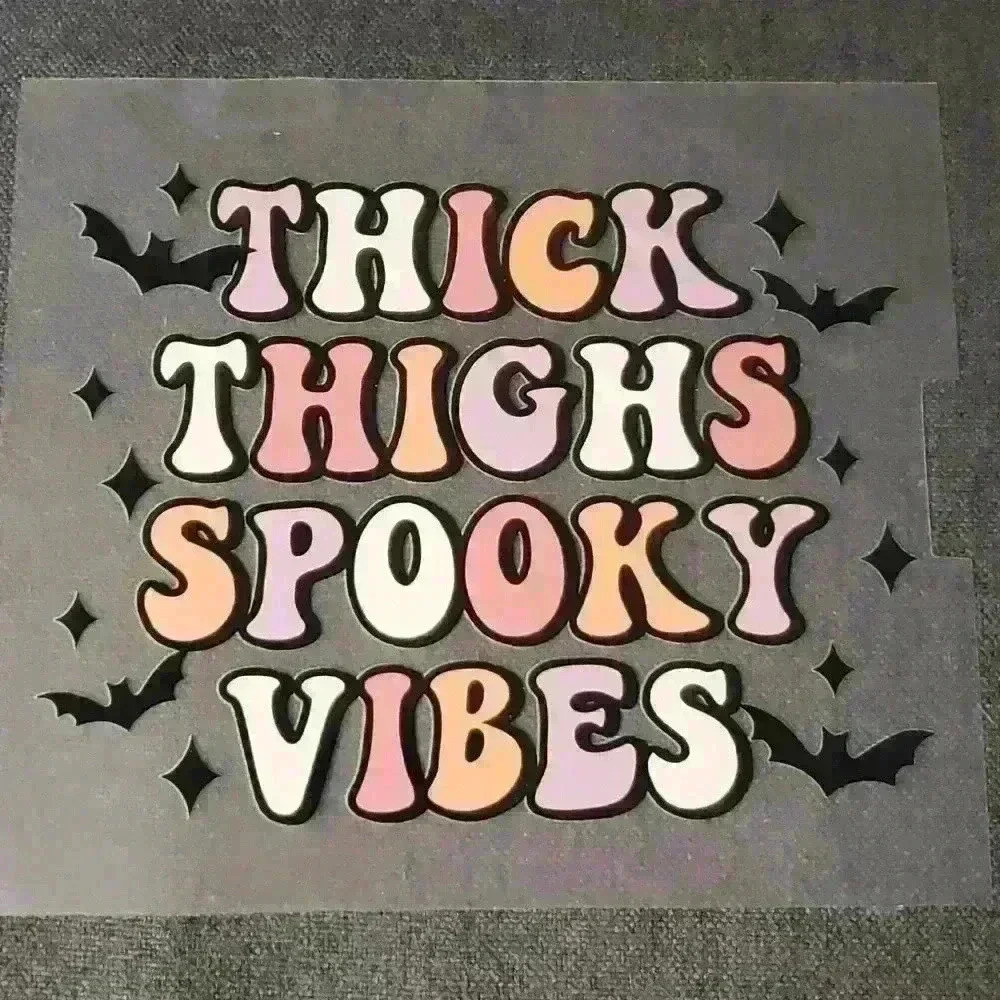 Thick Thighs and Spooky Vibes Halloween DTF Shirt Transfer